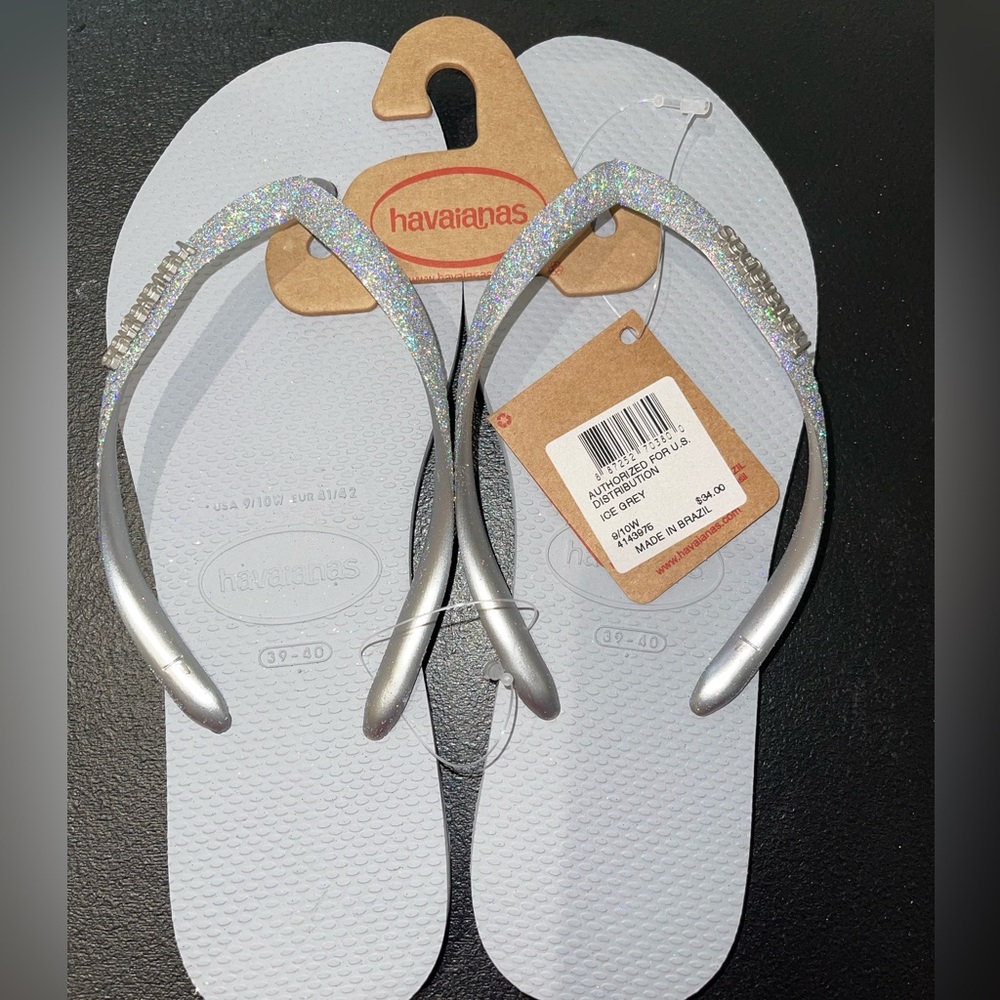 Havaianas Slim Glitter size 9/10 flip flops